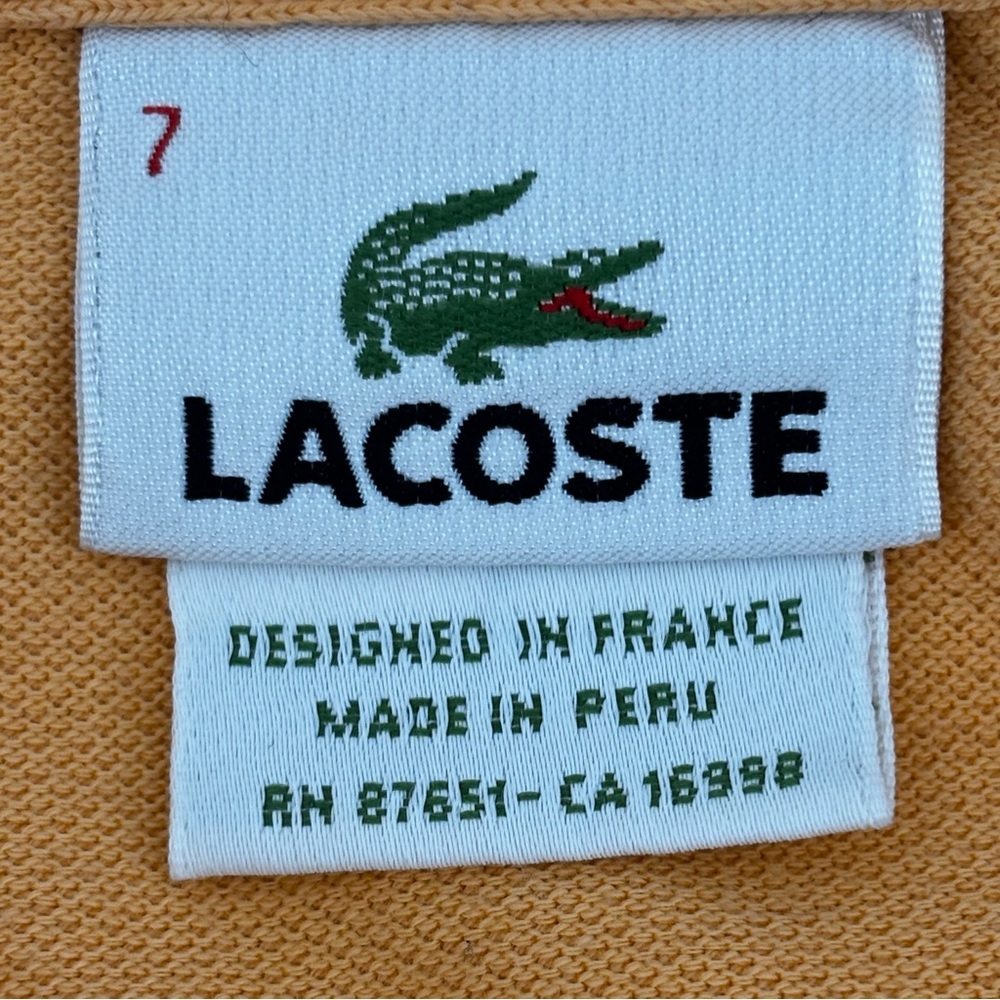 Lacoste Mens Peach/Orange Short Sleeve Preppy Polo Size 7 - Picture 6 of 8